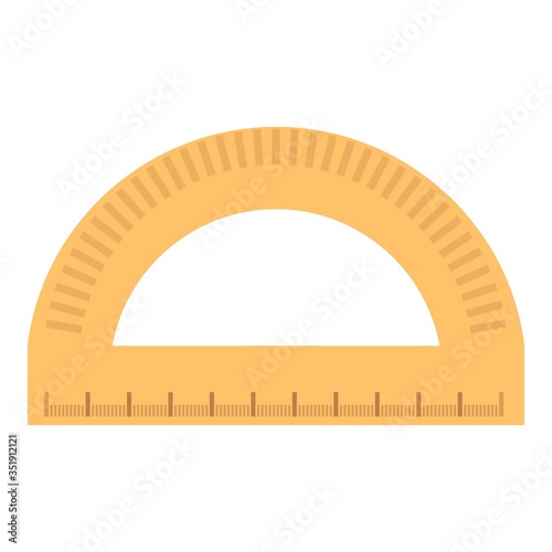 Wood protractor icon. Cartoon of wood protractor vector icon for web design isolated on white background