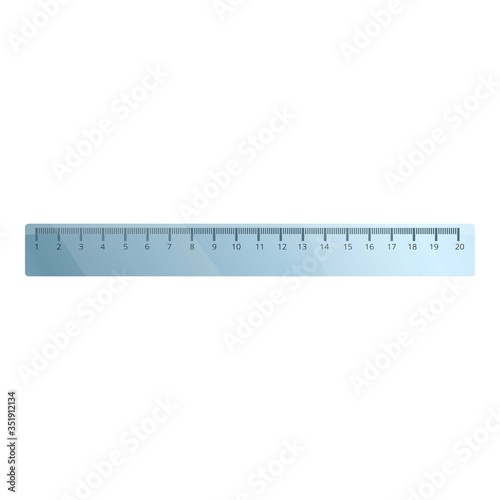 Steel ruler icon. Cartoon of steel ruler vector icon for web design isolated on white background
