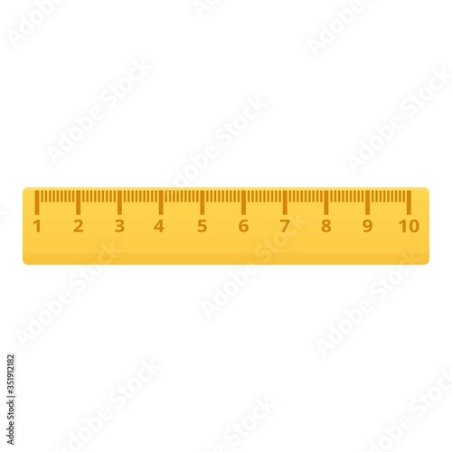 School wood ruler icon. Cartoon of school wood ruler vector icon for web design isolated on white background