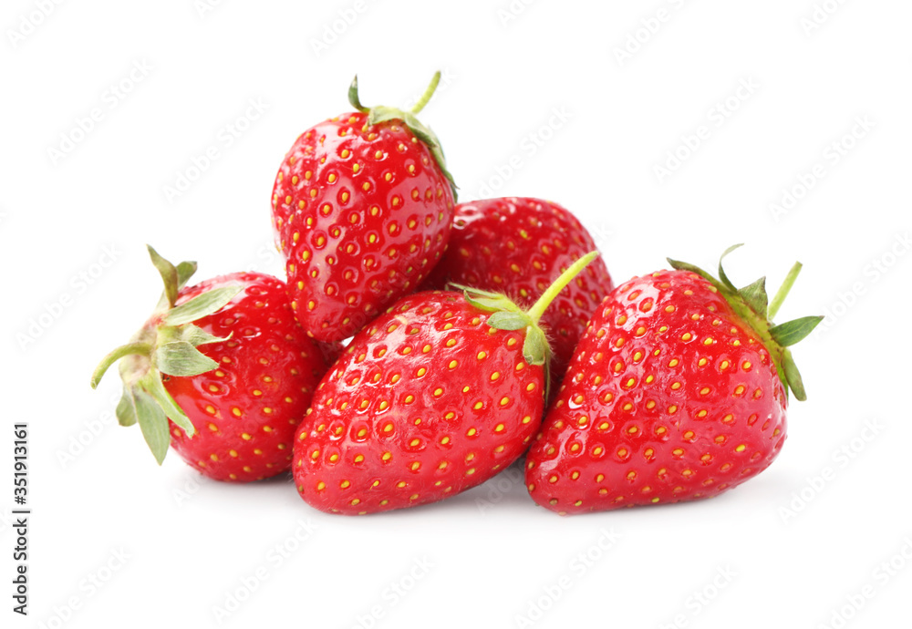 Delicious fresh ripe strawberries isolated on white Delicious fresh ripe strawberries isolated on white