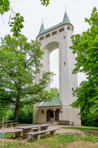 Der Schönbergturm aka Unterhose über dem Echaztal bei Reutlingen photo