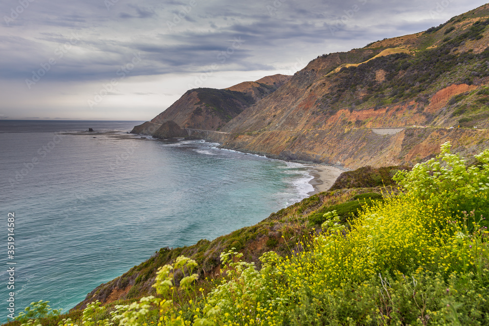 View o the Pacific Coast in California, USA.