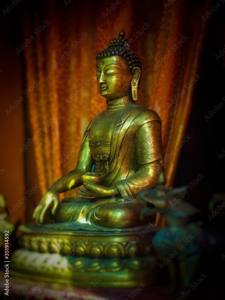 Brass buddha statue