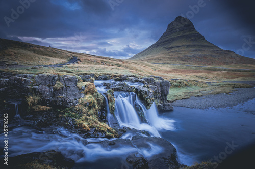 Panorama sunset at the Kirkjufell in Iceland © Johannes