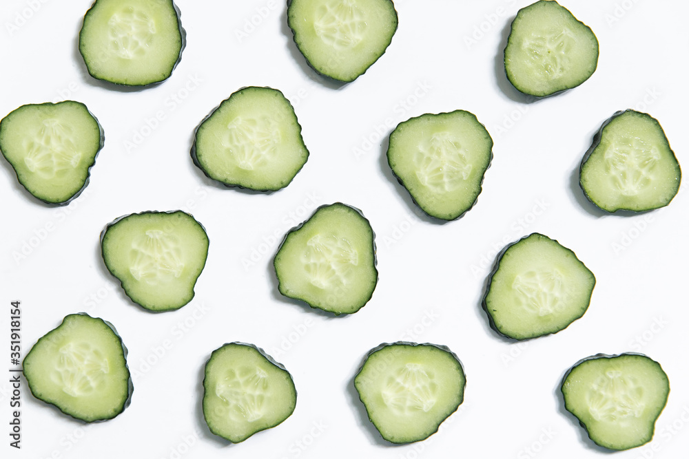 Cucumber slice background. Top view Cucumber slice background. Top view
