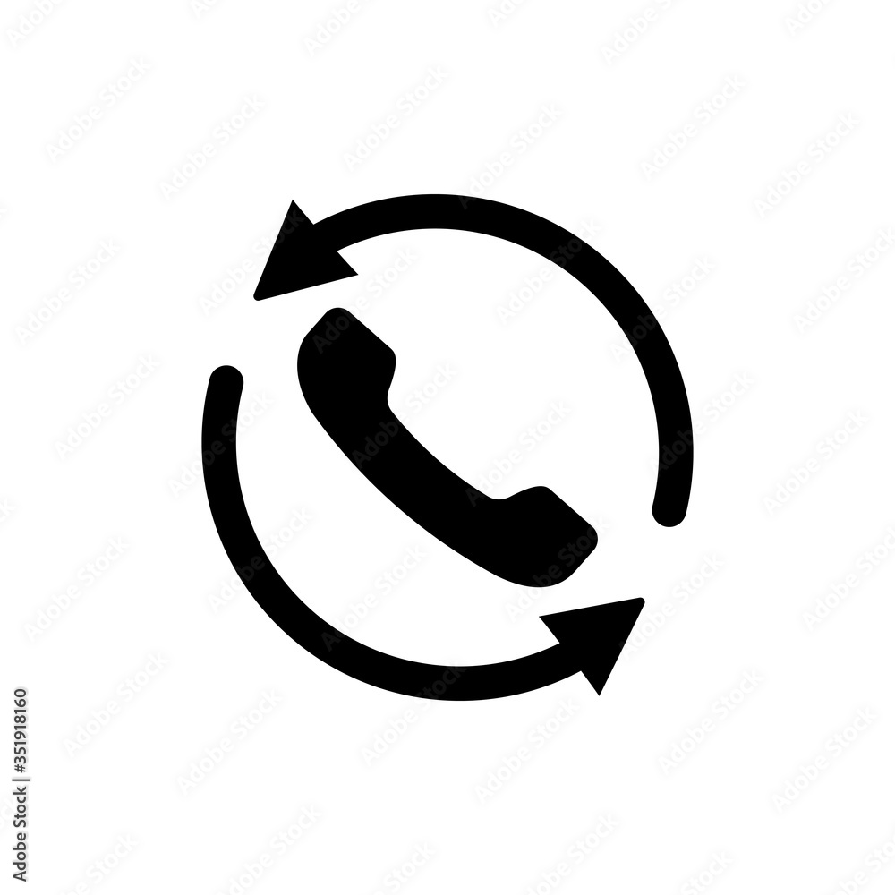 Call icon surrounded with arrow on an isolated white background. EPS 10 vector. Call icon surrounded with arrow on an isolated white background. EPS 10 vector.