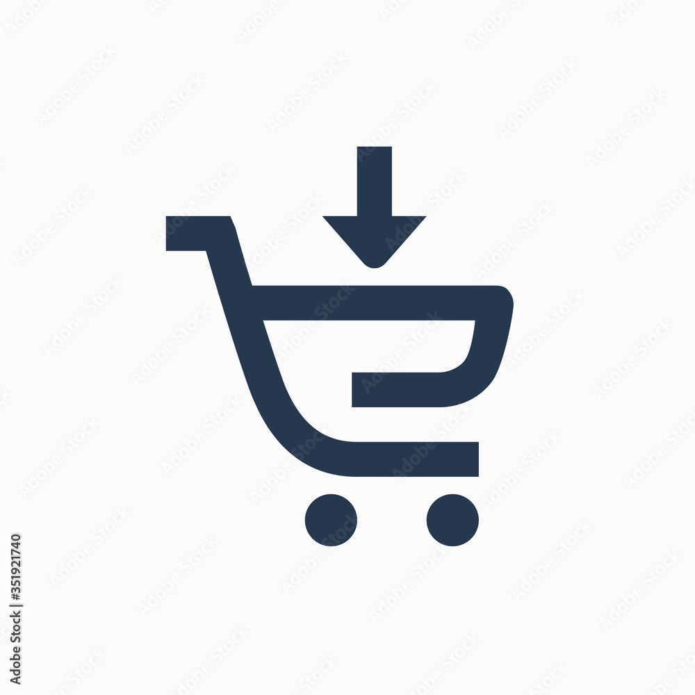 Shopping filled cart line vector minimalistic icon. Commerce symbol. Supermarket cart down arrow icon for web design. Modern flat sale icon for app design. Store buy sign minimal flat linear icons Shopping filled cart line vector minimalistic icon. Commerce symbol. Supermarket cart down arrow icon for web design. Modern flat sale icon for app design. Store buy sign minimal flat linear icons