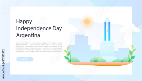Template for argentina independence day web page. Modern poster for Argentina Independence Day. Vector illustration.