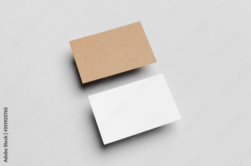 Kraft & White Business Card Mock-Up (85x55mm)