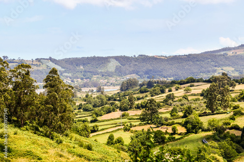 view of the village, photo as a background , san antolin de bedon principado de asturias, spain europe photo