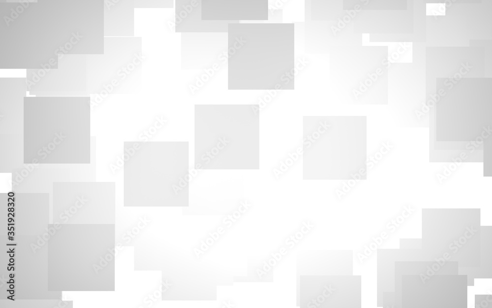 White abstract background. Misty backdrop with grey squares. 3D illustration