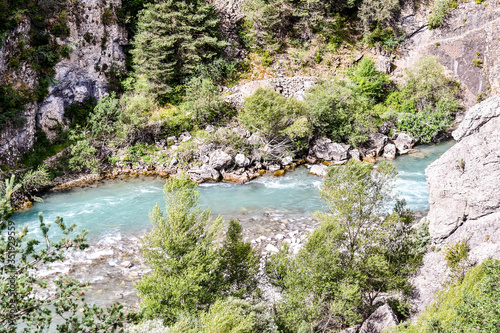 river in the mountains, photo as a background , in janovas fiscal sobrarbe , huesca aragon province photo