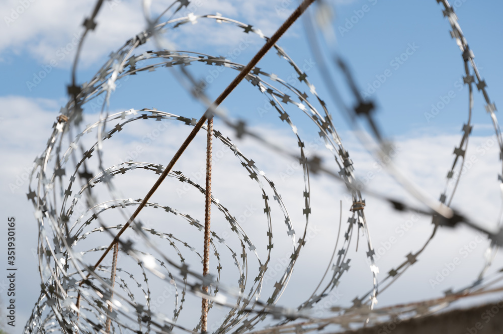 Round barbed protecting the forbidden area Round barbed protecting the forbidden area