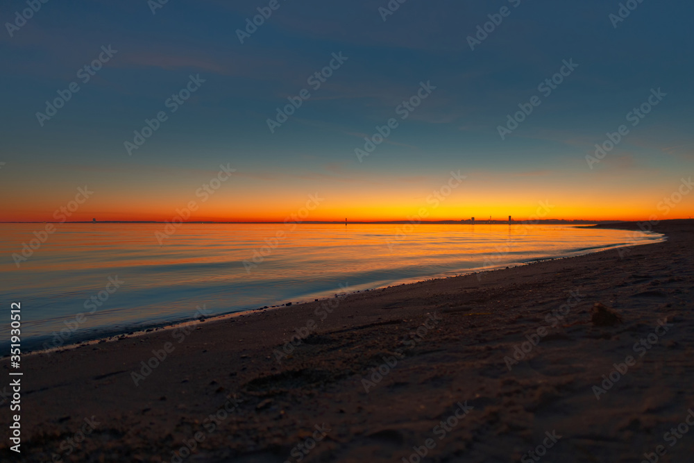 Wonderful play of colors of a sunset on the Baltic Sea.
