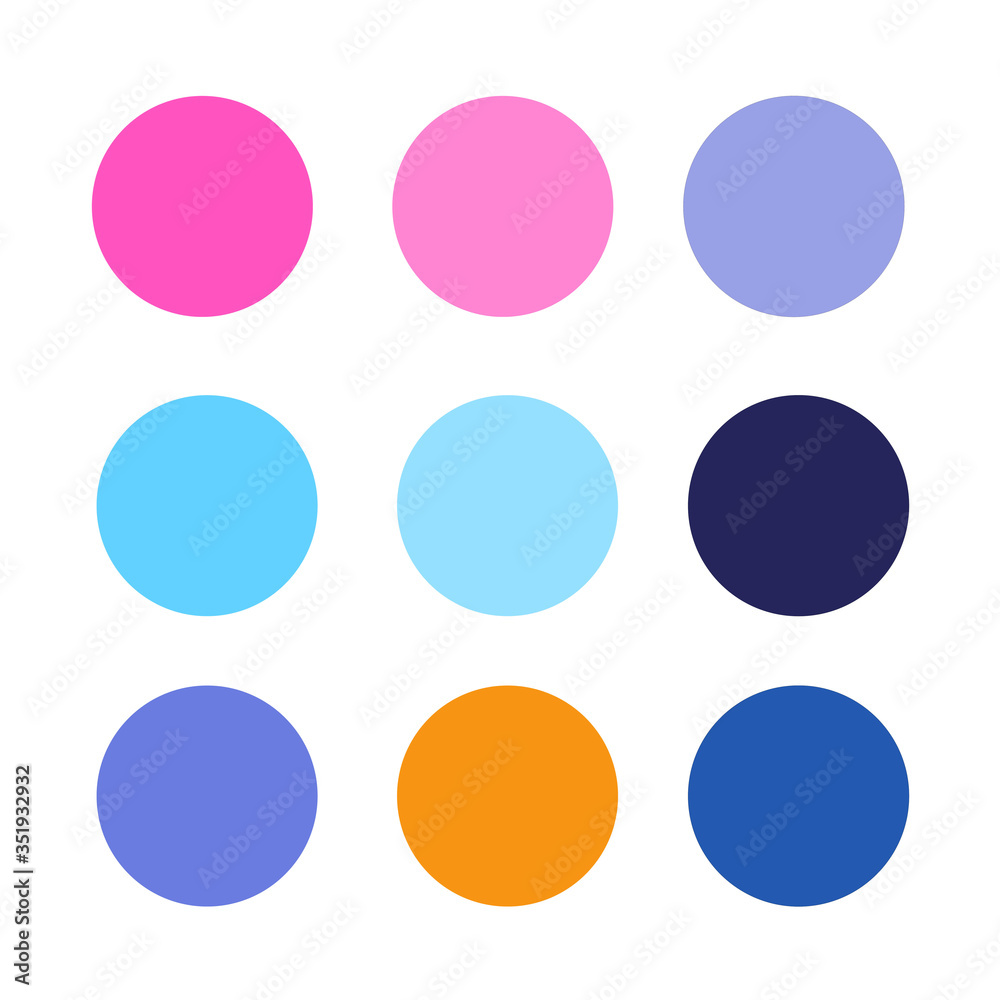 A palette of combinations of modern trendy colors. Vector