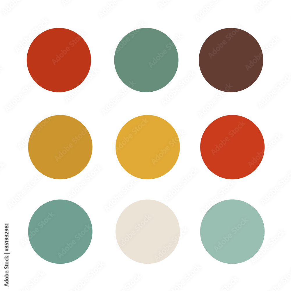 a retro-style color palette for use in illustrations. Vector