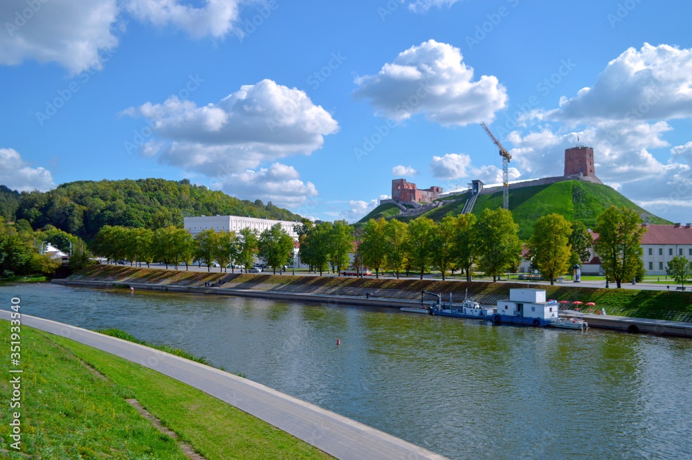 view of the river in the city of Vilnius