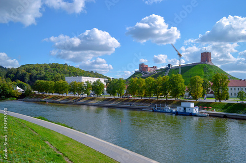 view of the river in the city of Vilnius