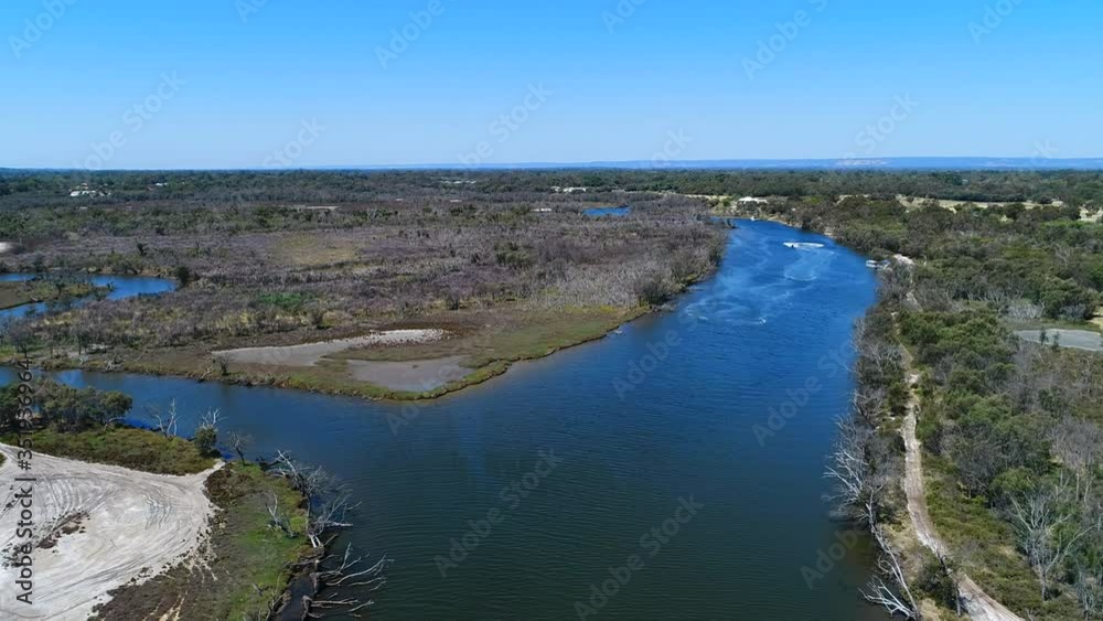 Aerial view of the Serpentine river leading into the Mandurah Estuary. Aerial view of the Serpentine river leading into the Mandurah Estuary.