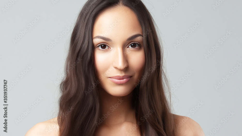 Portrait of young beautiful woman with clean perfect skin Portrait of young beautiful woman with clean perfect skin