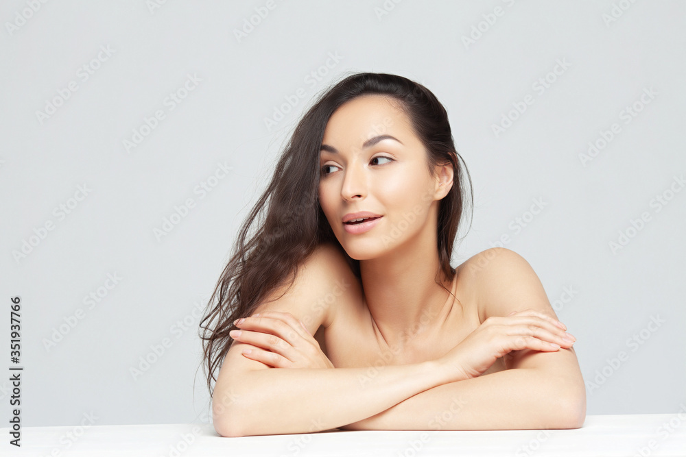 Portrait of young beautiful woman with clean perfect skin Portrait of young beautiful woman with clean perfect skin