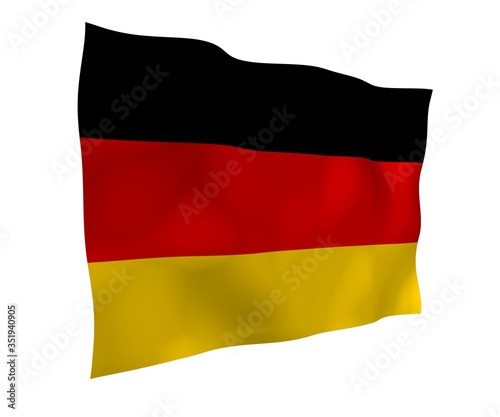 Flag of Germany. Wide format 3D illustration. State symbol of the Federal Republic of Germany. 3D rendering