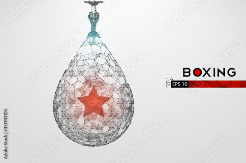 Abstract silhouette of a wireframe punching bag on the white background. Boxing sports equipment. Boxer is winner. Convenient organization of eps file. Vector illustration. Thanks for watching