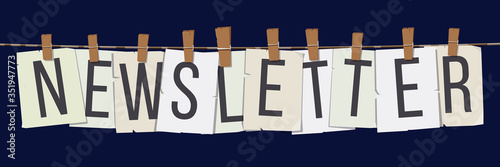 Word "Newsletter" attached with hairpins