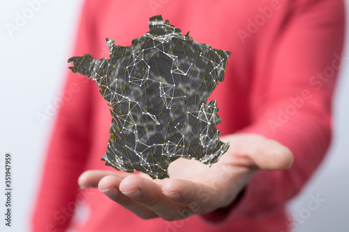3d Digital France map count...