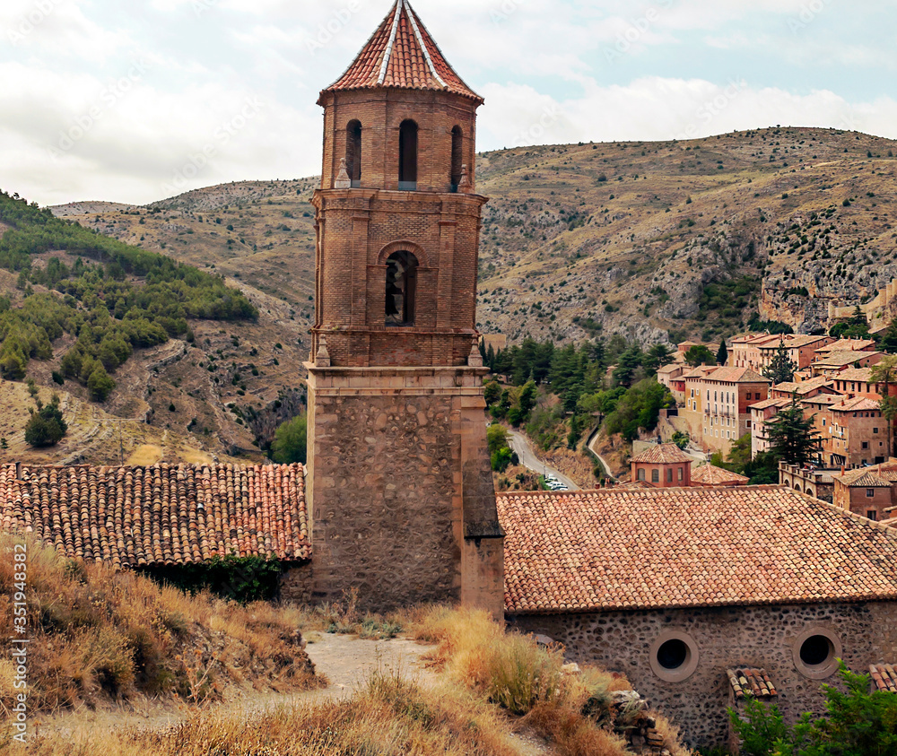 Village of Albarracin in the north of Spain in a sunny day