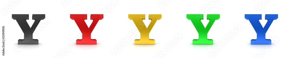 Y letter 3d sign Y black red gold green blue Y letter 3d sign Y black red gold green blue
