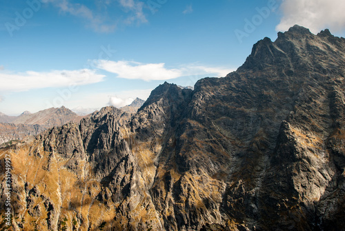 View of Rysy mountain from Kazalnica peak, Tatras, Poland photo