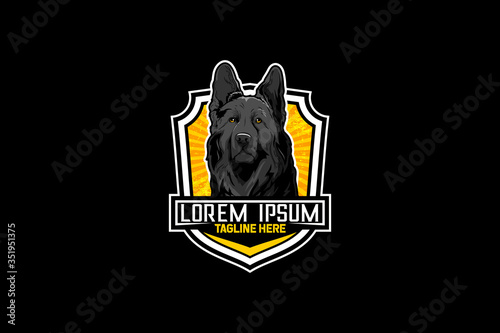 German Shepard cartoon character logo template