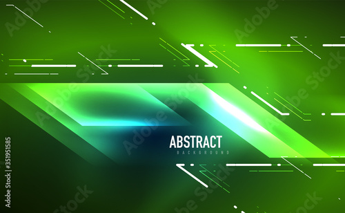 Dynamic neon shiny abstract background. Trendy abstract layout template for business or technology presentation, internet poster or web brochure cover, wallpaper