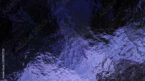 Abstract dark surface with ripples - 3d rendering