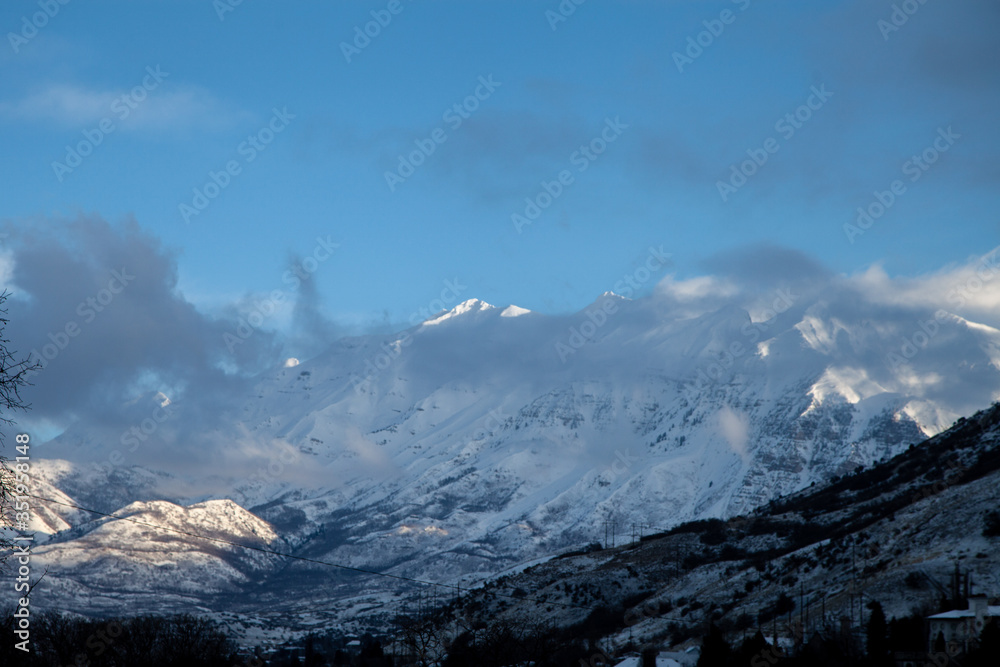 Mount Timpanogos in clouds Mount Timpanogos in clouds