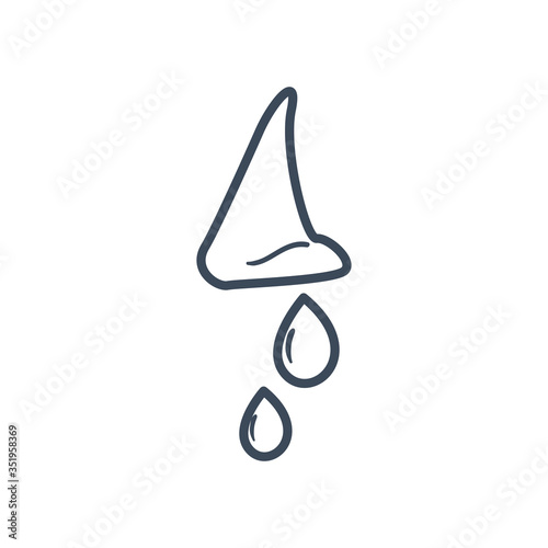 Nose with drops line style icon vector design