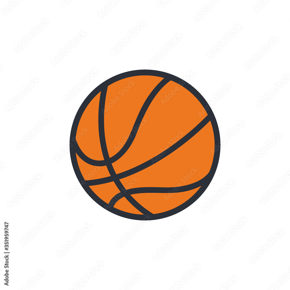 Basketball icon flat vector illustration
