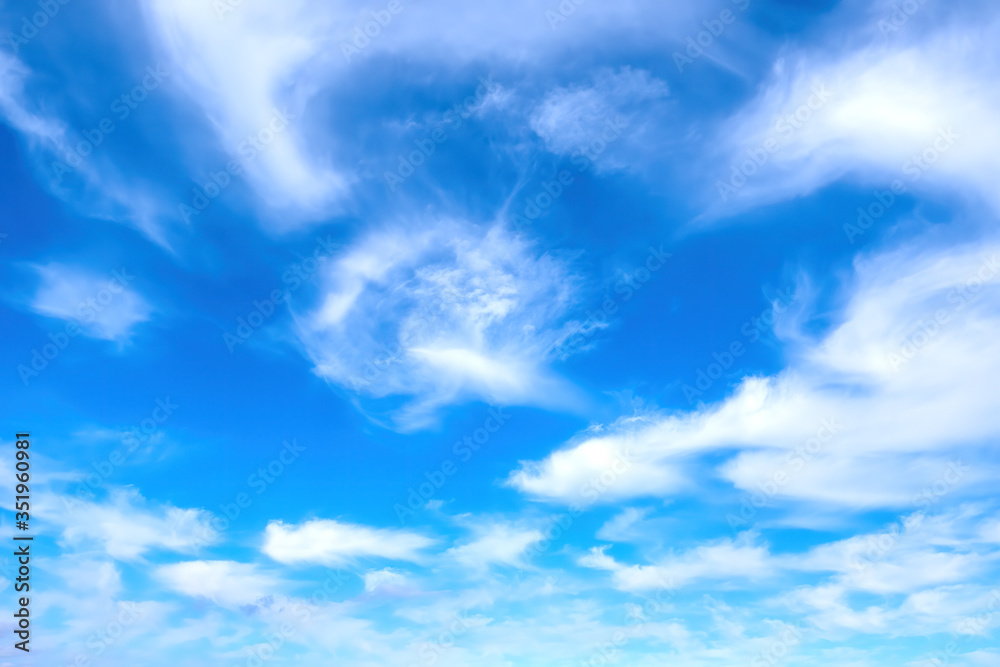 Blue sky with white clouds nature background