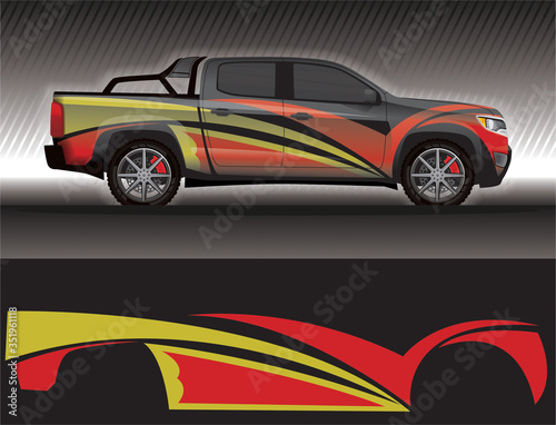 Car livery wrap decal  rally race style vector illustration abstract background