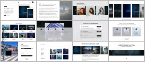 Vector templates for website design, presentations, portfolio. Templates for trendy technology design modern electro music presentation slides, flyer, leaflet, brochure cover, annual report.