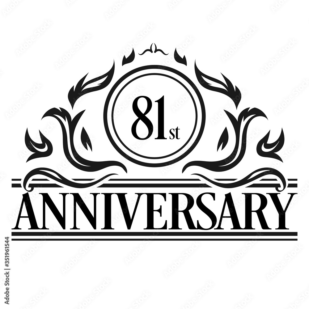 Fototapeta premium Luxury 81st anniversary Logo illustration vector