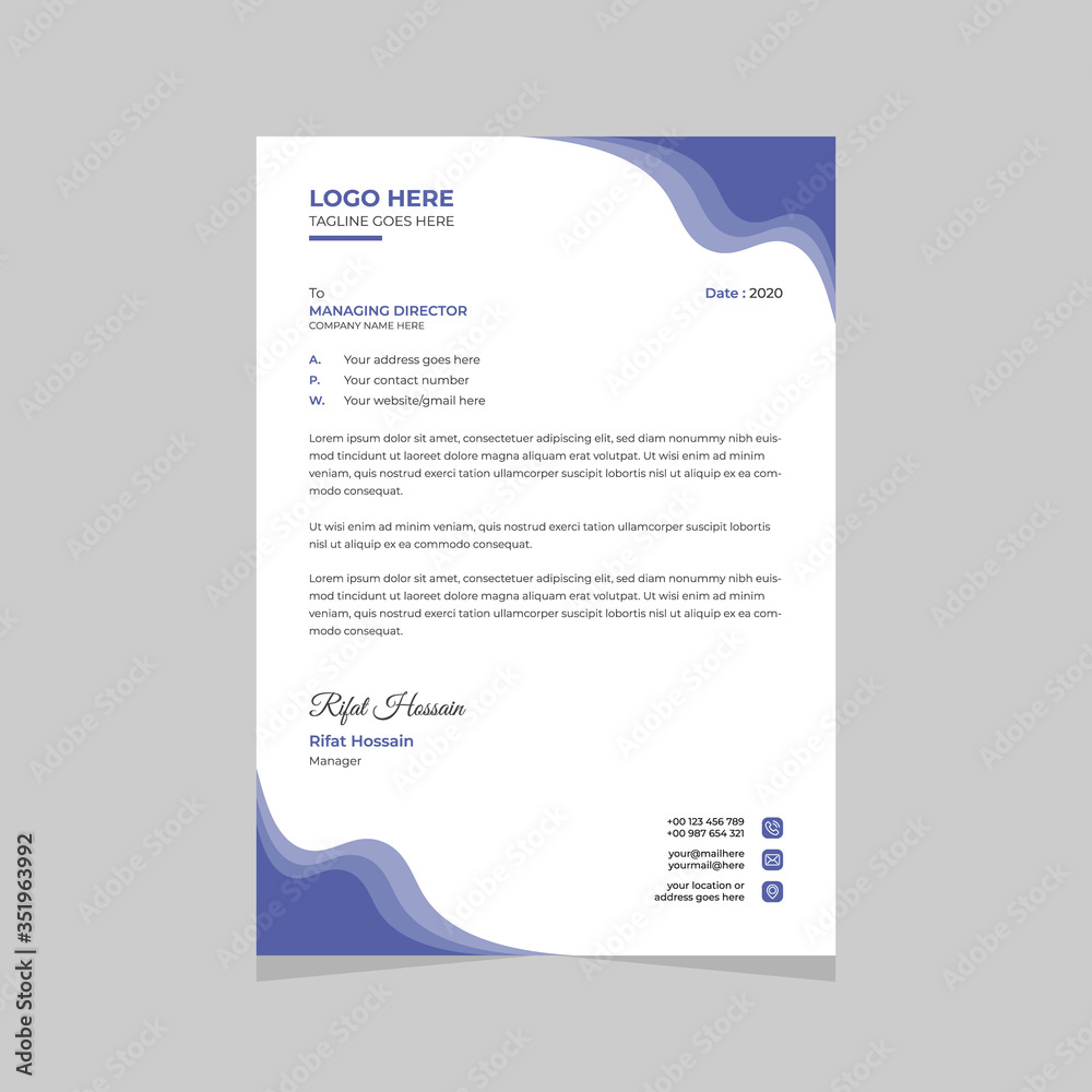 Business style letter head templates for your project design