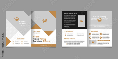 business colorful bi fold brochure or magazine cover design vector template