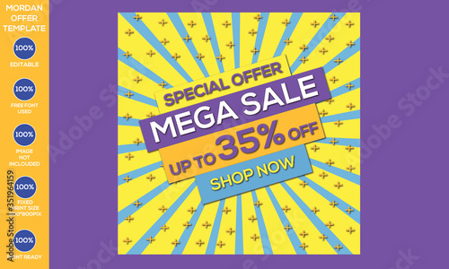 mega sale banner template design big sale special offer end yearly special offer banner abstract promotion graphic element all kinds Size