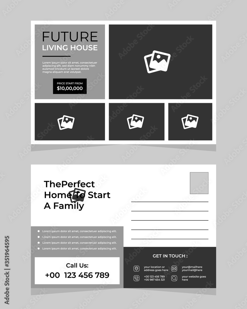 Post card isolated on white background. Vector illustration