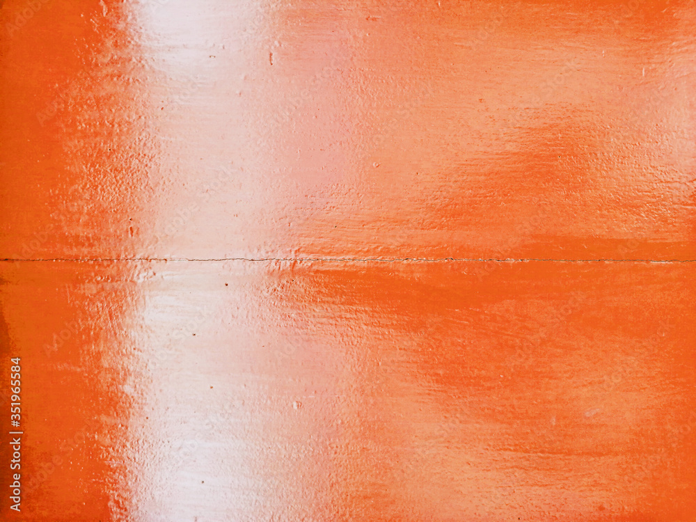 Orange wall of old wooden board texture background.