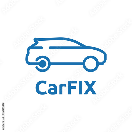 Line art car logo for Car Service Salon Modification Workshop Showroom