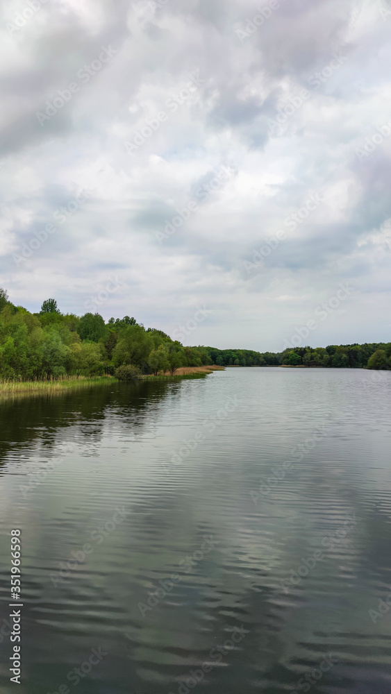 Perfect lake landscape in the spring season Perfect lake landscape in the spring season