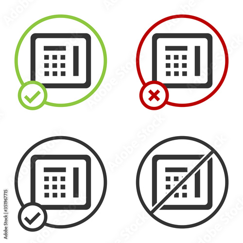Black Safe icon isolated on white background. The door safe a bank vault with a combination lock. Reliable Data Protection. Circle button. Vector